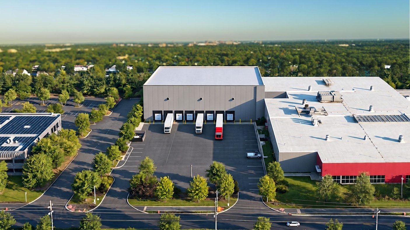 Conceptual rendering of a ±35,000 SF, 40-foot-clear warehouse addition with its own truck court, built beside the existing 105,000 SF building on Centennial Avenue